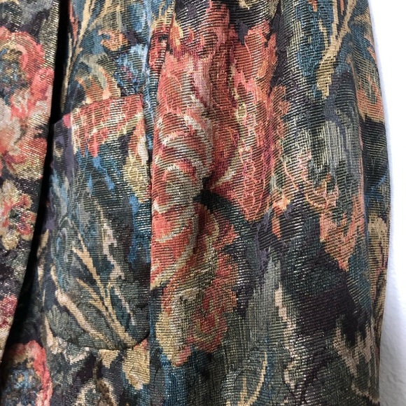 Vintage 80s Gold Jacquard Blazer – Size M - Picture 4 of 9